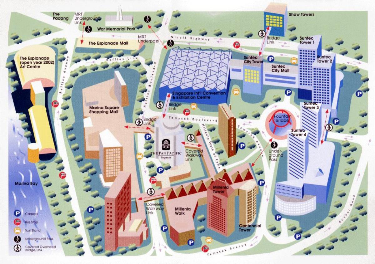منطقة الأعمال المركزية في سنغافورة خريطة