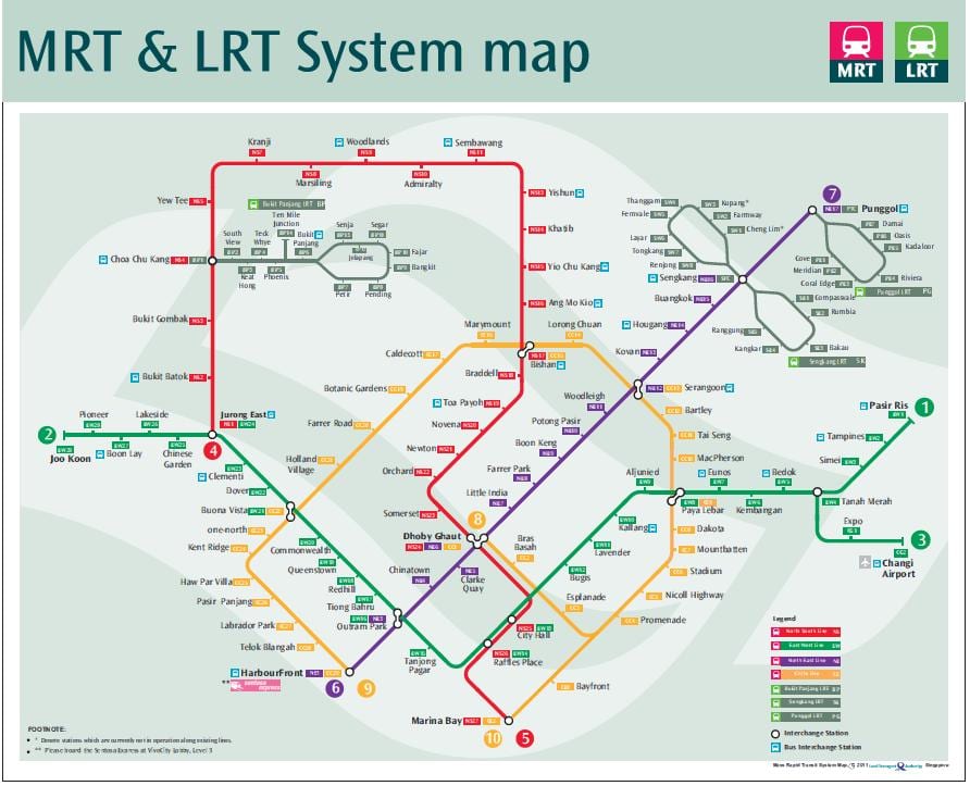 lrt خريطة الطريق سنغافورة