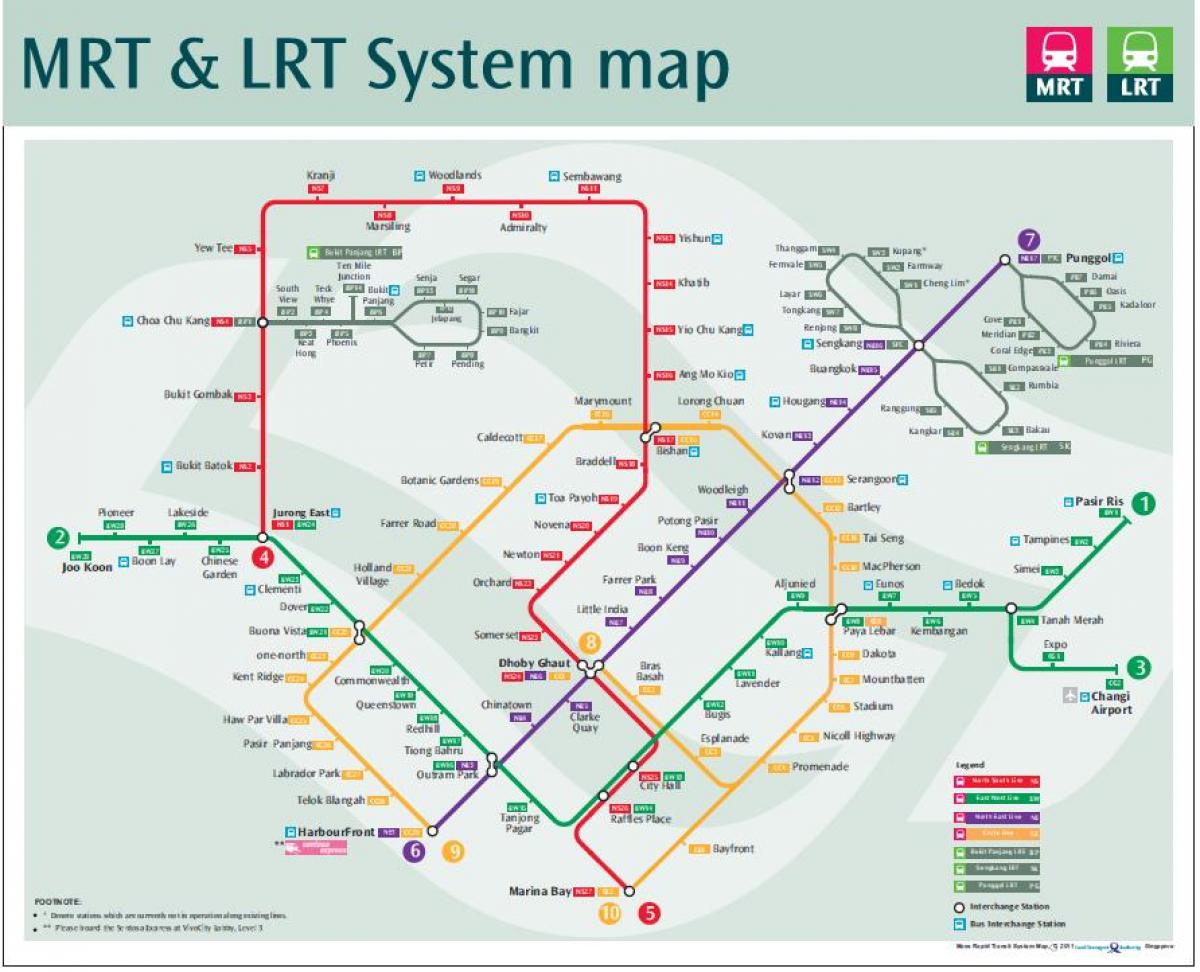 lrt خريطة الطريق سنغافورة