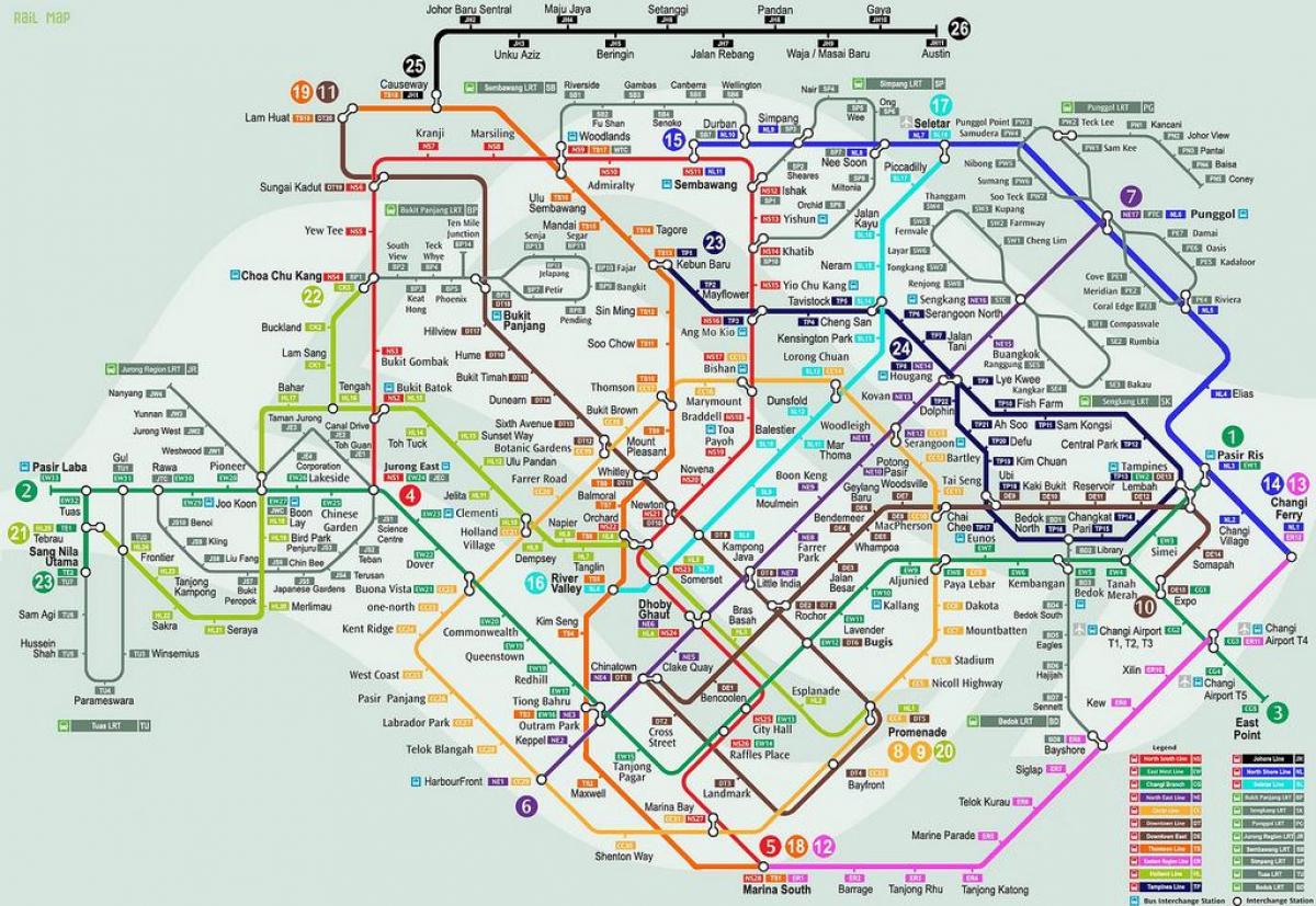 lrt خريطة سنغافورة