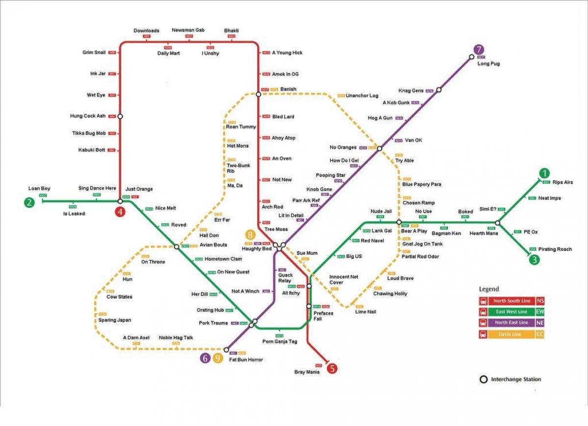 محطة مترو خريطة سنغافورة