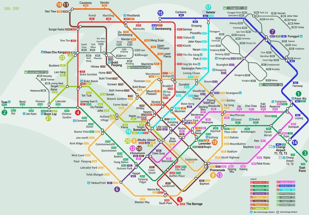 smrt سنغافورة خريطة