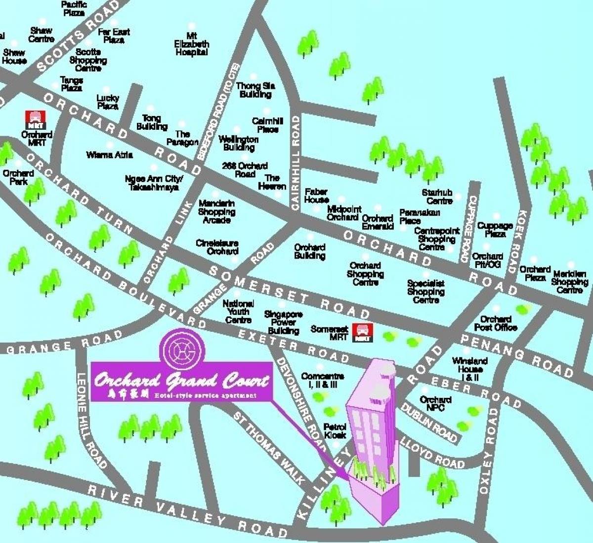 طريق أوركارد سنغافورة خريطة