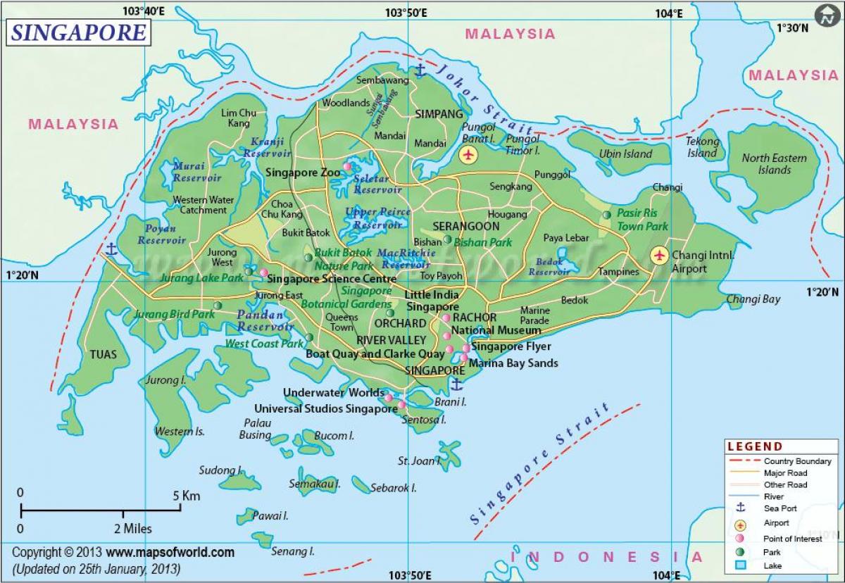 سنغافورة الموقع على الخريطة