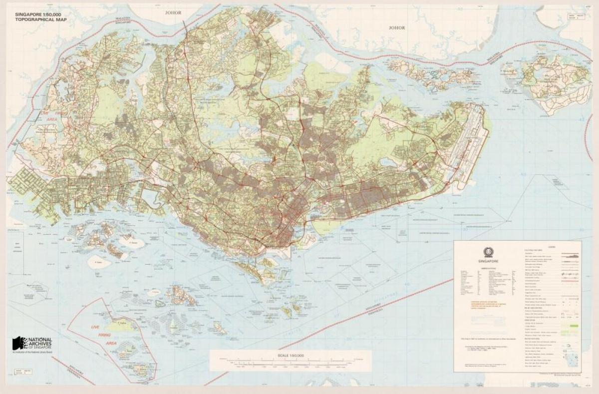 الخريطة الطبوغرافية سنغافورة