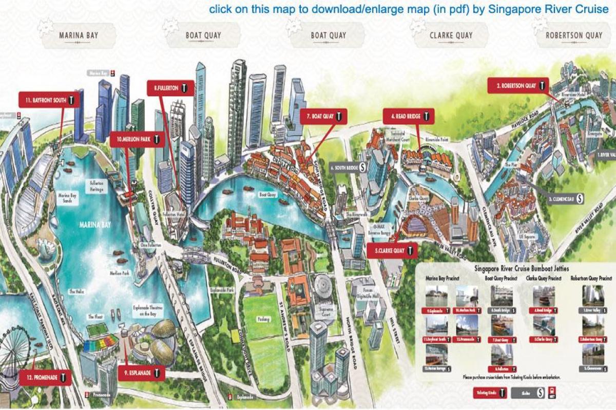 خريطة نهر سنغافورة السياحية
