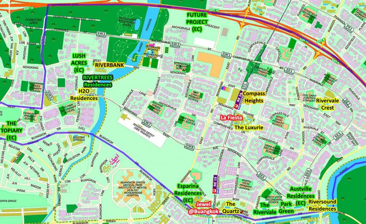 خريطة سنغكانغ سنغافورة