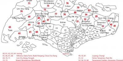 سنغافورة الرمز البريدي خريطة