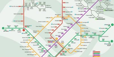 نظام مترو الأنفاق في سنغافورة خريطة